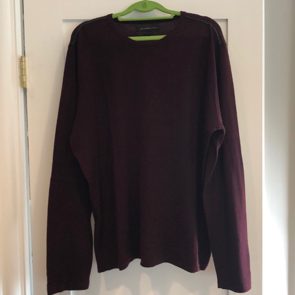 John Varvatos ⭐️ USA Sweater w/Leather Trim XL